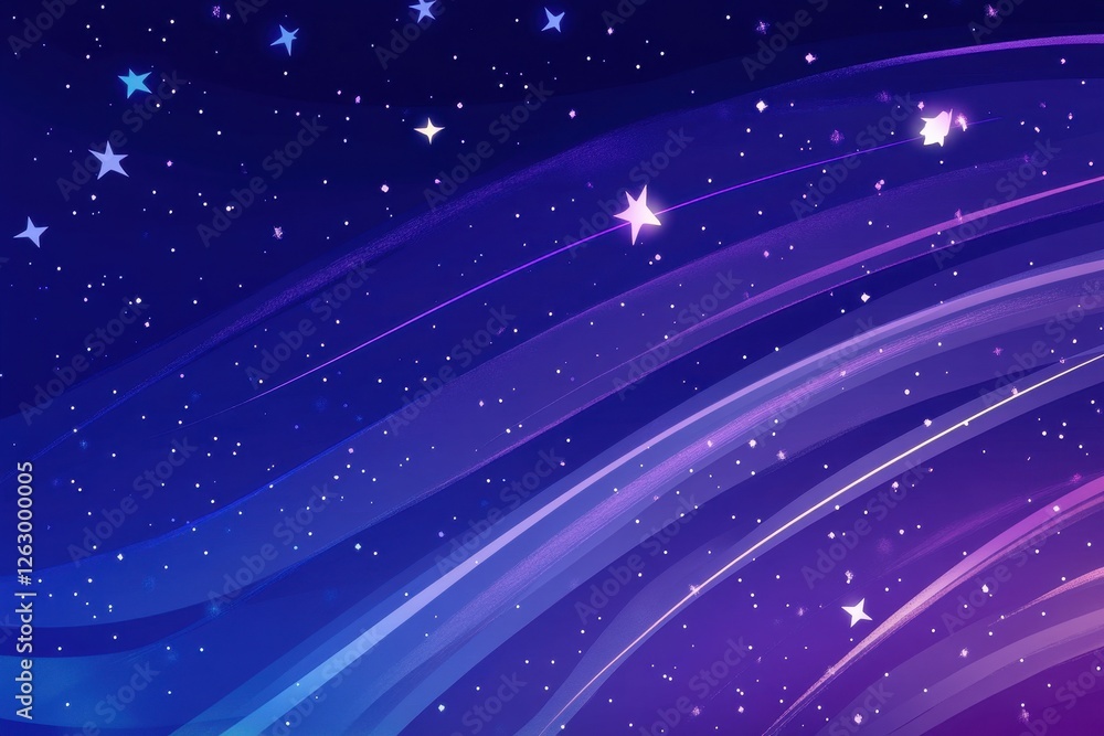 Obraz premium Dreamy Cosmic Starfield Abstract Night Sky with Shooting Stars and Gradient Colors