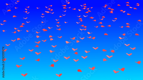 Flying hearts blue