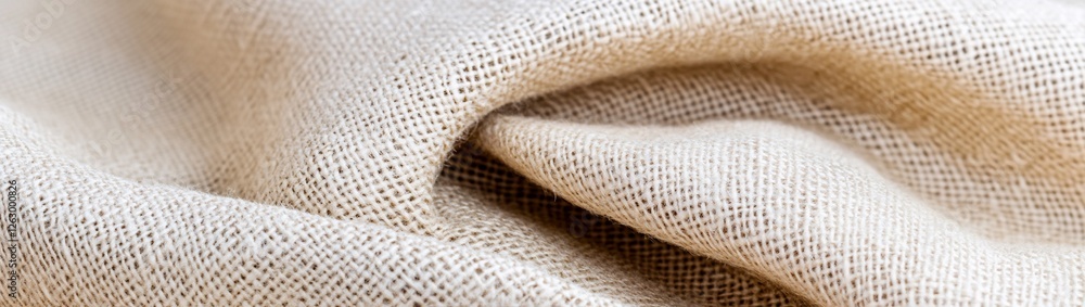 Close-up of a fabric showing woven texture, beige, and folded material Close-up of a fabric showing woven texture, beige, and folded material