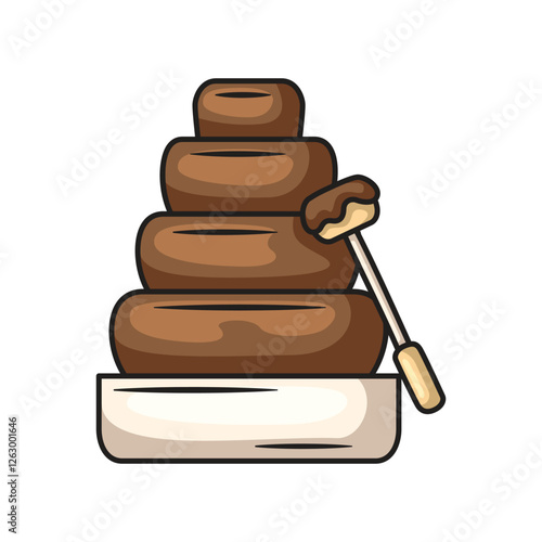 Icon design chocolate fondue. Vector design