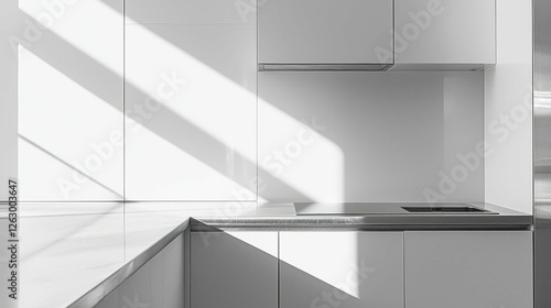 Wallpaper Mural Minimalist Kitchen Design with Light and Shadow Play in Modern Space Torontodigital.ca