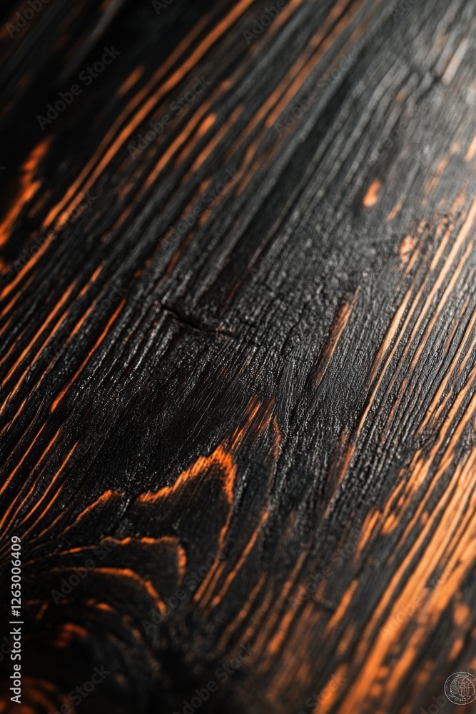 Obraz premium Intricate Burnt Wood Texture: A Close-Up View
