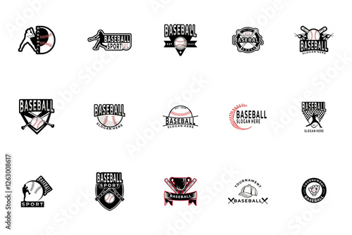 Set of Baseball logo design. Baseball sports logo vector collections