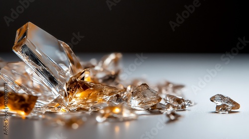 Wallpaper Mural Shattered Elegance: A Close-Up of Sparkling Smoky Quartz Fragments Torontodigital.ca