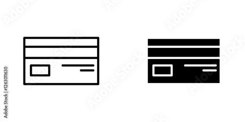 Credit card vectors icons set in filled and strokes on white background