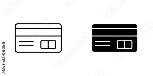 Credit card vectors icons set in filled and strokes on white background