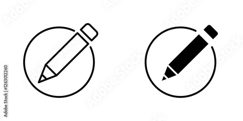 Edit vectors icons set in filled and strokes on white background