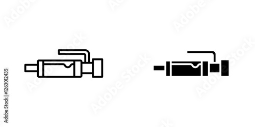 Exhaust pipe vectors icons set in filled and strokes on white background