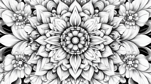 Wallpaper Mural Intricate mandala art with bold, symmetrical patterns, perfect for meditation and spirituality themes. Torontodigital.ca