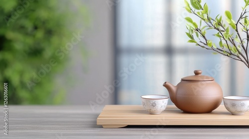 Wallpaper Mural Traditional Chinese Tea Ceremony with Clay Teapot and Tea Cups Torontodigital.ca