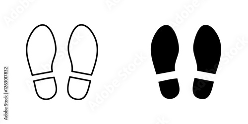 Soles vectors icons set in filled and strokes on white background