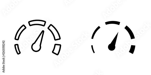 Tachometer vectors icons set in filled and strokes on white background