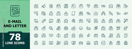 E-Mail And Letter simple icon. Includes icons for arrow, protect, safe, secure, marketing, mobile, private and more. Minimalistic icons. Editable vector stroke.