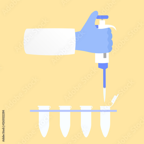 scientist hold micropipette doing some research