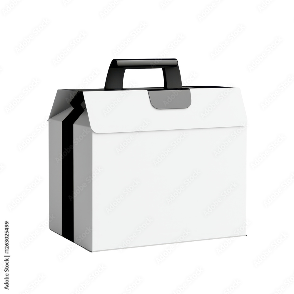 Minimalist Design of a Stylish White Box with Handle Perfect for Packaging and Gifting Items in a Modern Context Minimalist Design of a Stylish White Box with Handle Perfect for Packaging and Gifting Items in a Modern Context