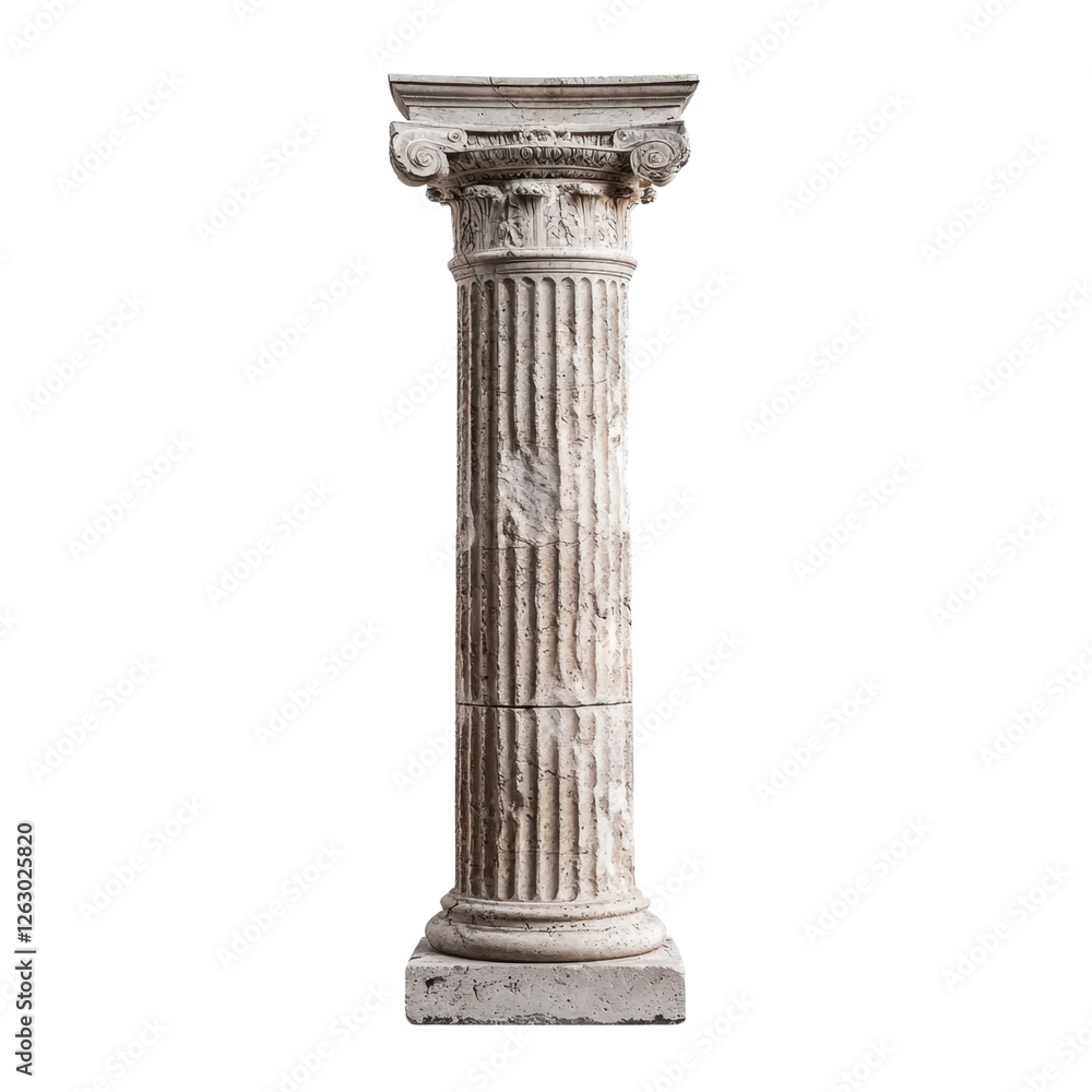 Ancient Marble Column with Intricate Detailing and Classic Architectural Design for Historical Contextualization Ancient Marble Column with Intricate Detailing and Classic Architectural Design for Historical Contextualization