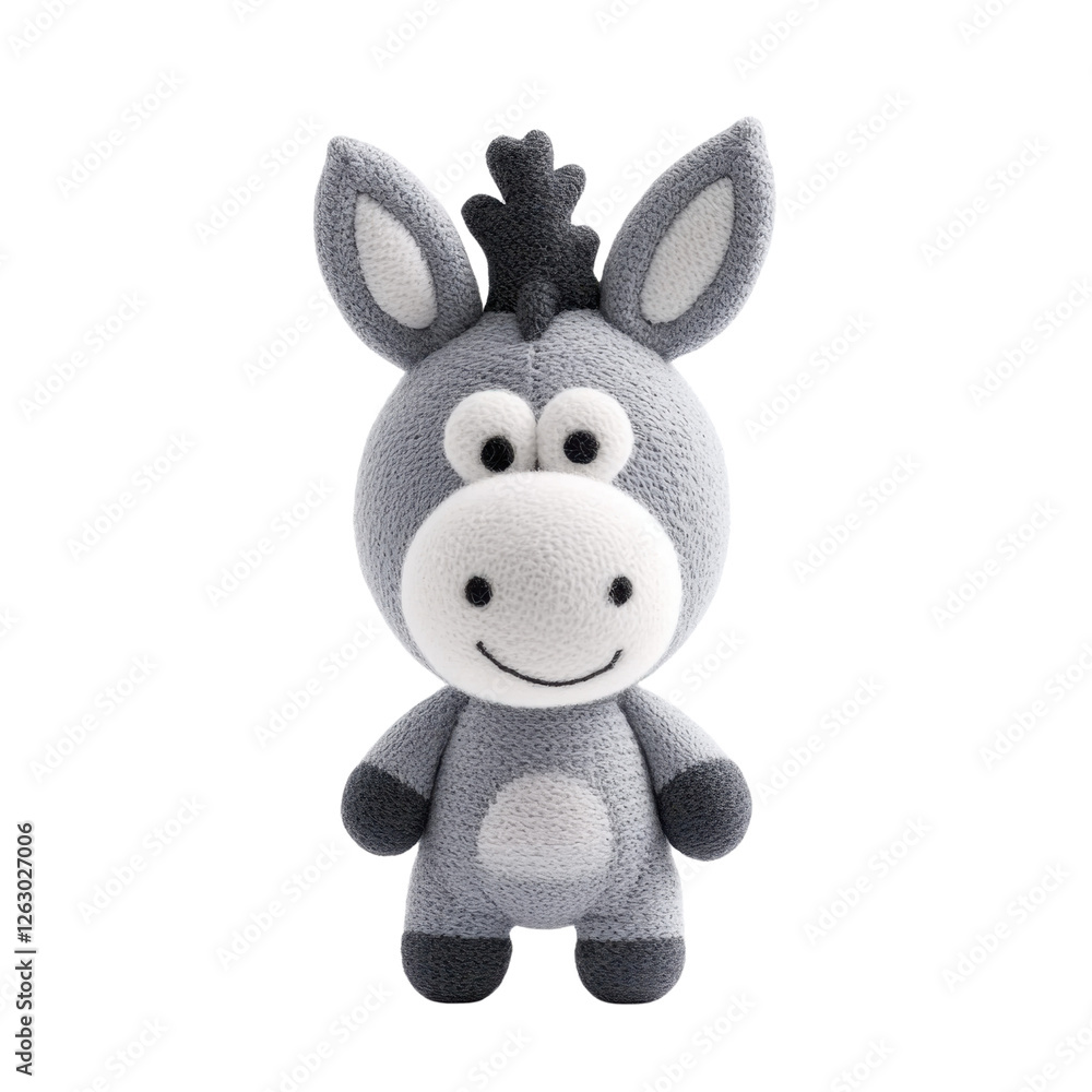 Adorable Gray Plush Donkey Toy with Soft Texture and Cute Facial Features Perfect for Children and Nurseries Adorable Gray Plush Donkey Toy with Soft Texture and Cute Facial Features Perfect for Children and Nurseries