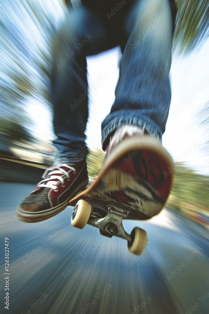 Adrenaline Rush: Skateboarding at High Speed