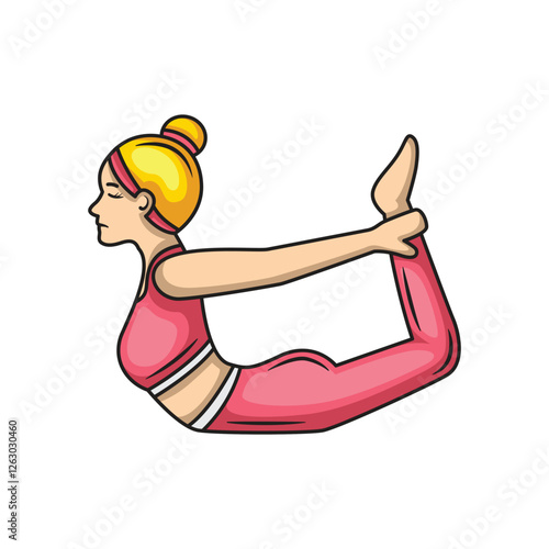 Yoga pose dhanurasana icon design. Vector design