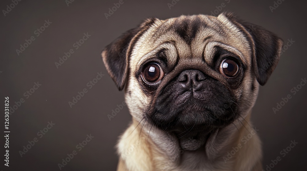 Adorable Pug Puppy Portrait: A Captivating Close-Up Adorable Pug Puppy Portrait: A Captivating Close-Up
