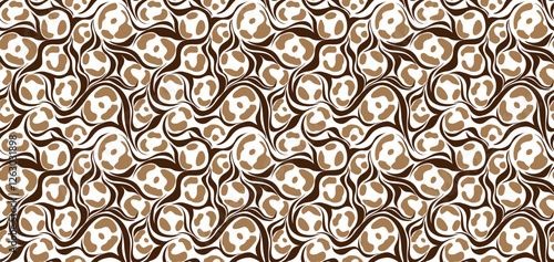 Seamless leopard and zebra pattern. Hand draw animals pattern in vector. Tribal animals collage pattern.