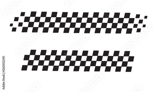Racing flag vector icon on white background. Checkered flag. start and finish crossed flag. Racing flag.	