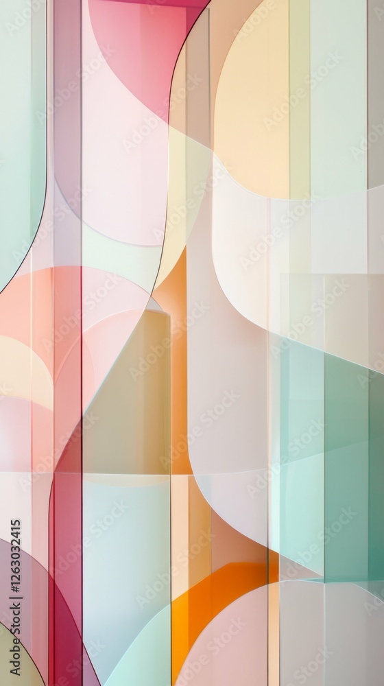 Abstract Shapes and Colors with Soft Tones and Light Reflections Abstract Shapes and Colors with Soft Tones and Light Reflections