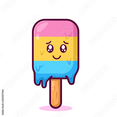 cute ice cream flat vector illsutration