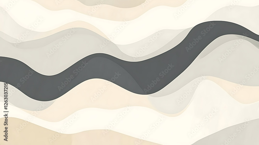 Abstract Wavy Lines in Neutral Tones Abstract Wavy Lines in Neutral Tones