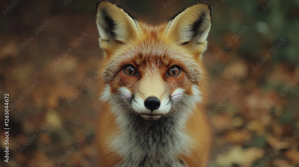 Portrait of a Red Fox in Autumnal Woods Portrait of a Red Fox in Autumnal Woods
