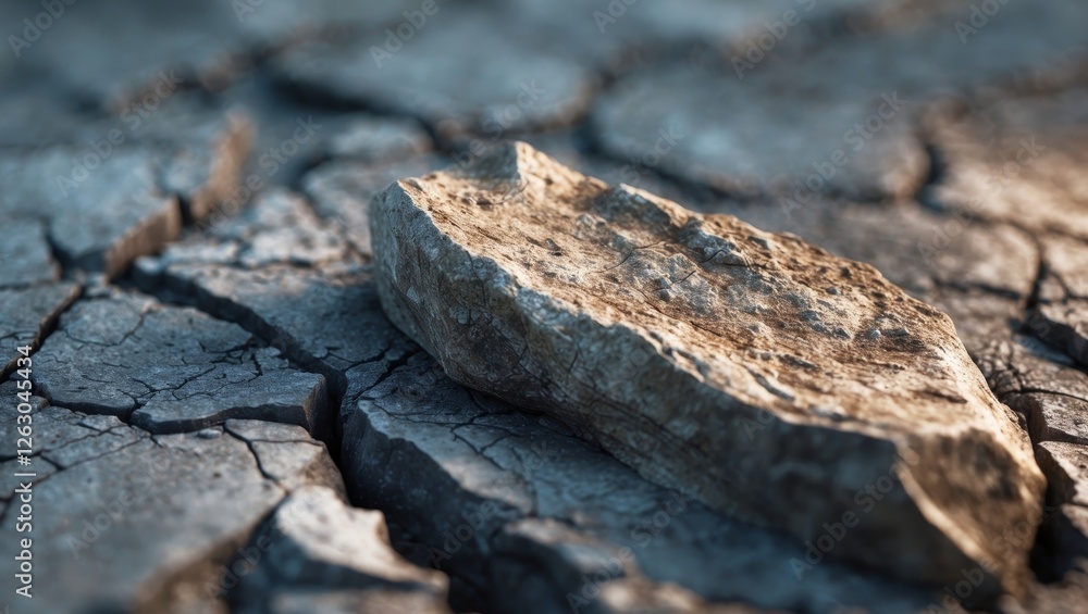 Fototapeta premium A CloseUp View Capturing the Unique Characteristics of a Rock on a Textured Surface