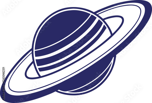 Saturn icon  style. Planet vector illustration on white isolated background. Galaxy space business concept.