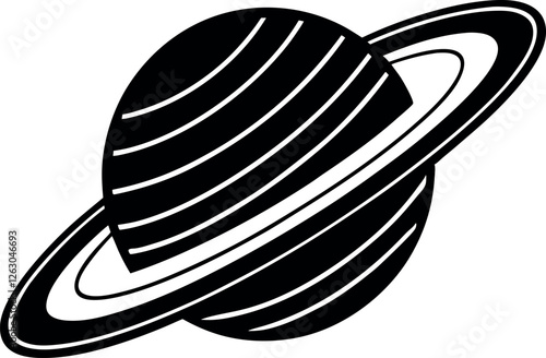 Saturn icon . Planet vector illustration on white isolated background. Galaxy space business concept.