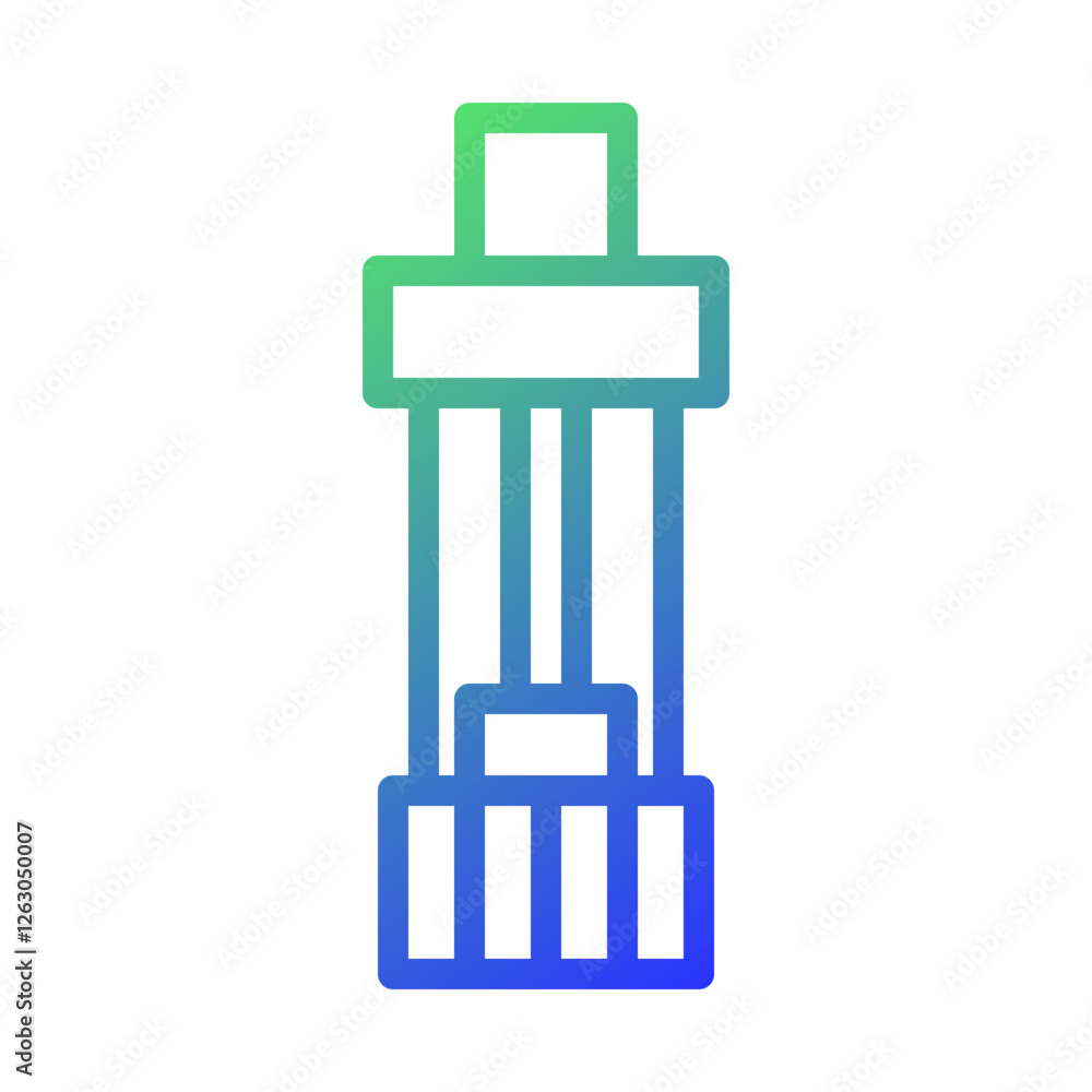 Modern Tower Icon Gradient Design Illustration
