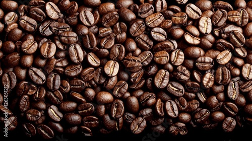 Aromatic Roasted Coffee Beans Showcase Coffee Shop High-Quality Images Cozy Environment Close-Up View Art of Coffee photo