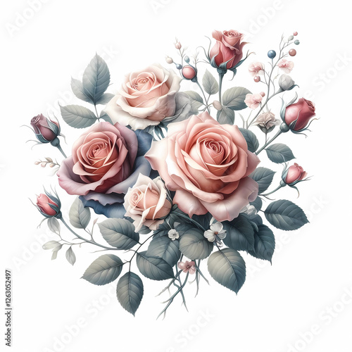 rose bouquet on white background