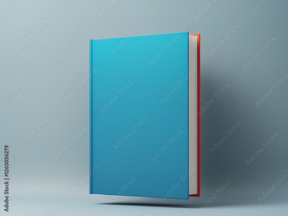 Vibrant Image of Book with Blank Cover on Grey Background Mock Up for Design. Vibrant Image of Book with Blank Cover on Grey Background Mock Up for Design.