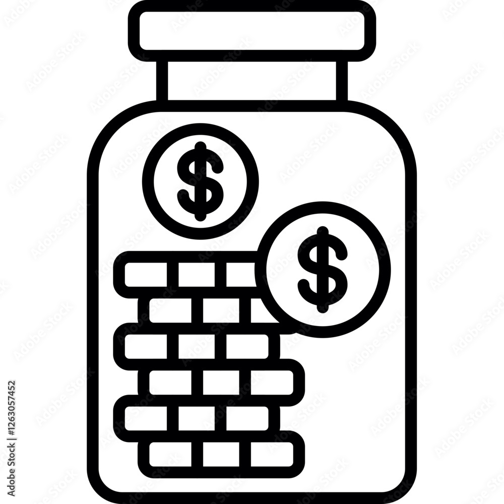 Saving Bottle Icon Saving Bottle Icon