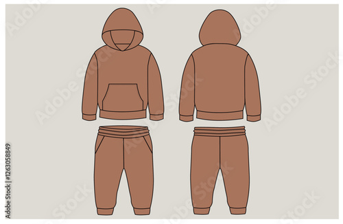 Baby boy  Shirt design flat sketch fashion illustration vector template with front and back view, Toddler baby western shirt jacket cad drawing mock up