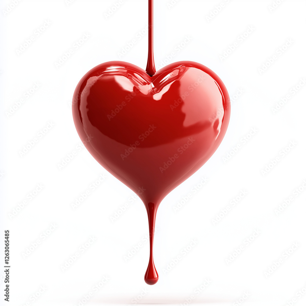 Obraz premium red heart on white background