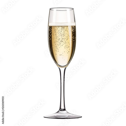 sparkling champagne glass filled with bubbly drink, perfect for celebrations and special occasions. elegant design enhances festive atmosphere
