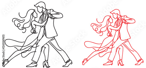 Rumba dance to latin music couple people vector illustration