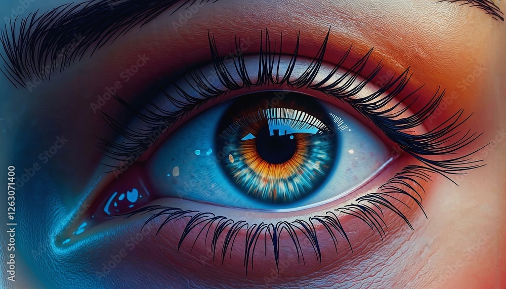 Fototapeta premium Artistic rendering of a close-up eye emphasizing emotion and depth