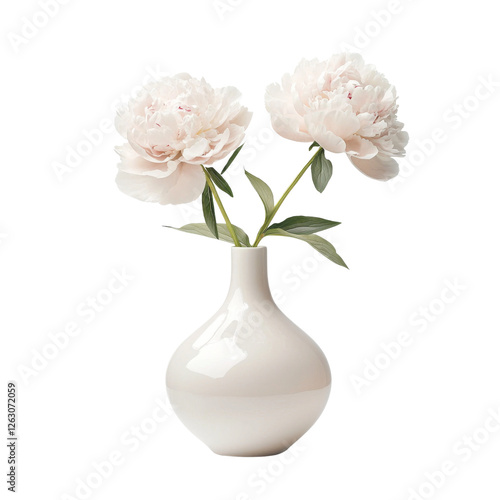 Elegant vase with pink peony flowers, perfect for home decor. soft colors and smooth design create serene atmosphere, enhancing any space beautifully