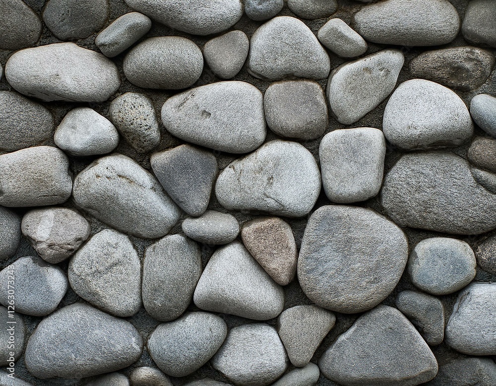 close shot of wall made of gray natural shape fieldstones close shot of wall made of gray natural shape fieldstones
