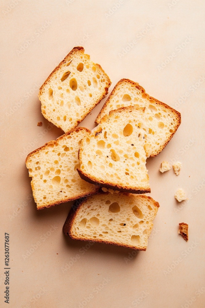 Fototapeta premium Panettone slices on a beige table