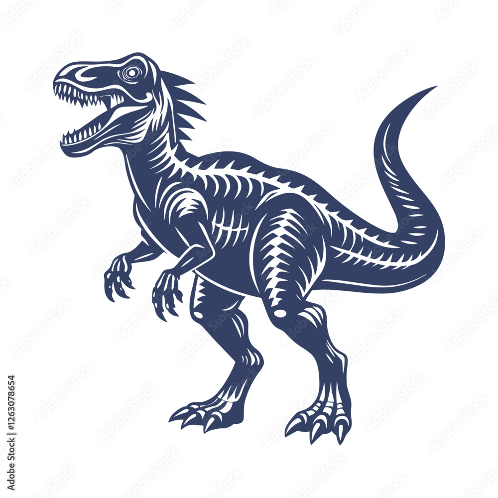 Fototapeta premium Dinosaur Silhouettes Clip art Vector Illustration