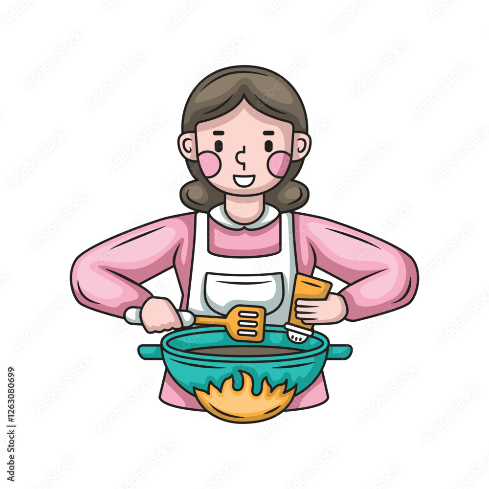 Icon illustration people cooking. Vector design Icon illustration people cooking. Vector design