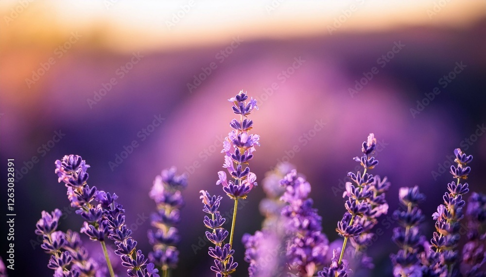 Fototapeta premium close up of a lavender blossom with blurred background