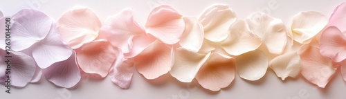Soft gradient paper with delicate cherry petals, light pink, ivory, and pale lavender, airy and romantic